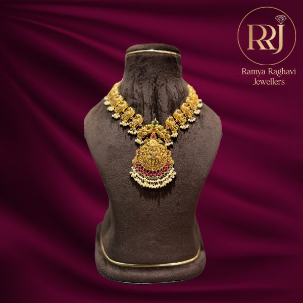 Gold Divine Devi with Peacock Chain Necklace