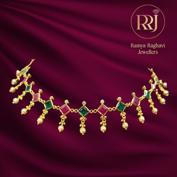 Diamond Shaped Two Color Gold Necklace