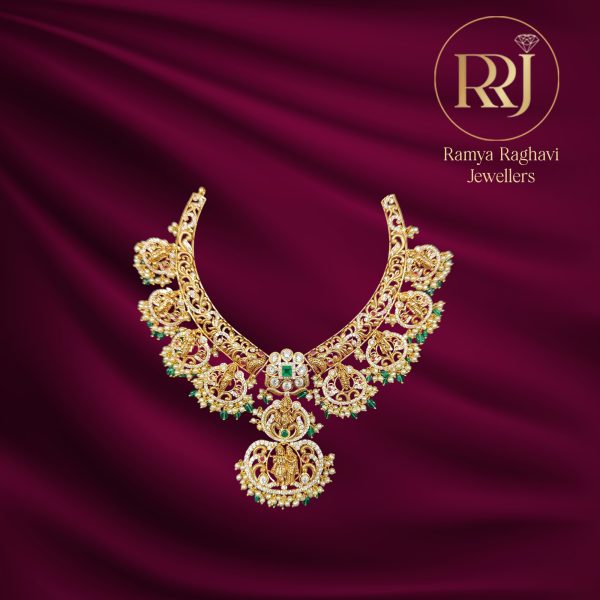 Gold Dasavataram Haram with Unique Design