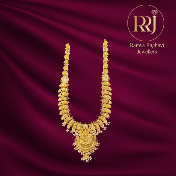 Gold Devi Haram with Multi Bird Design