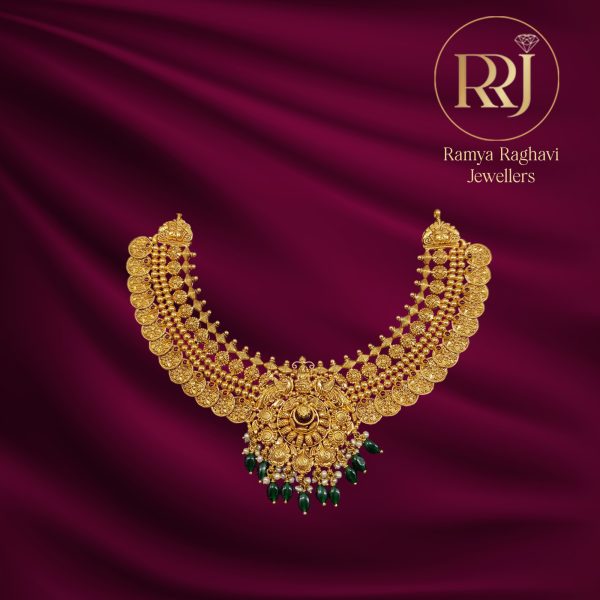 Gold Kasu Necklace with Unique Design