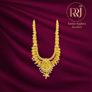 Gold Haram with Lakshmi Motif