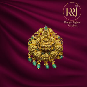 Emerald Lakshmi Gold Pendant