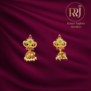 Gemstone Bloom Gold Jhumkas
