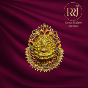 Gemstone Lakshmi Gold Pendant