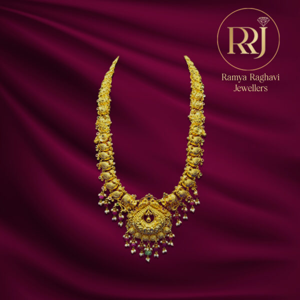Traditional Gold Haram with Ruby Drops