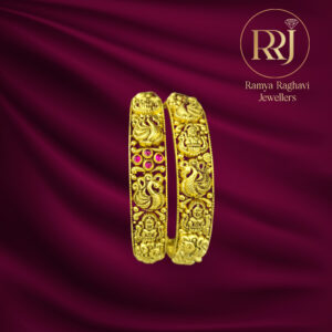 Traditional Gold Peacock & Lakshmi Bangles