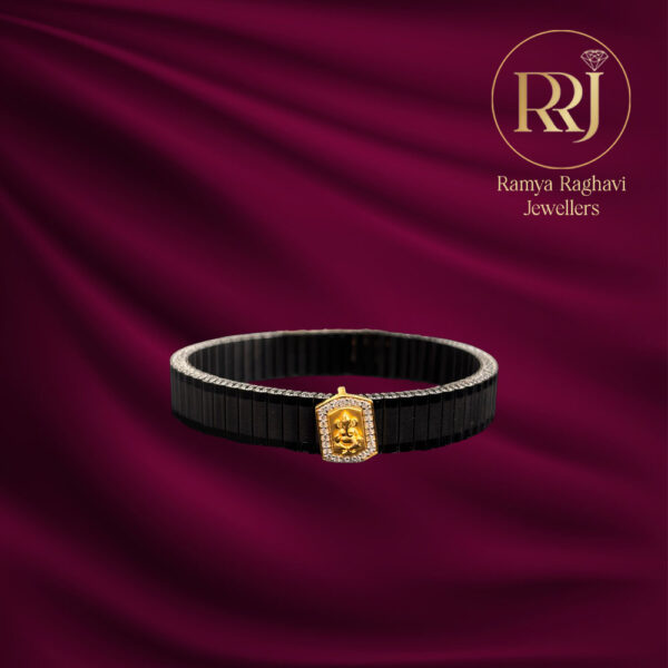 Divine Ganesha Gold Bracelet on Leather Strap