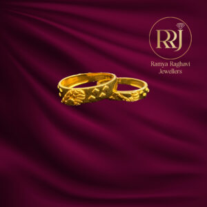 Embossed Peacock Motif Gold Rings