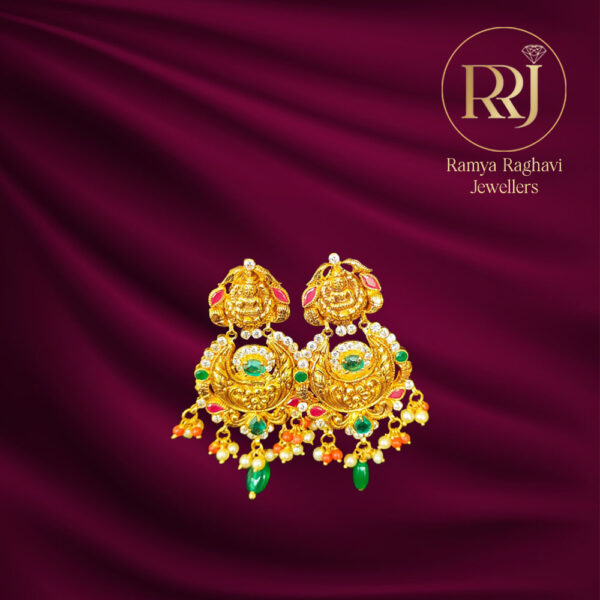 Exquisite Temple Motif Gold Earrings