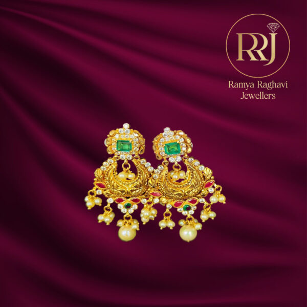 Intricate Chandbali Gold Earrings