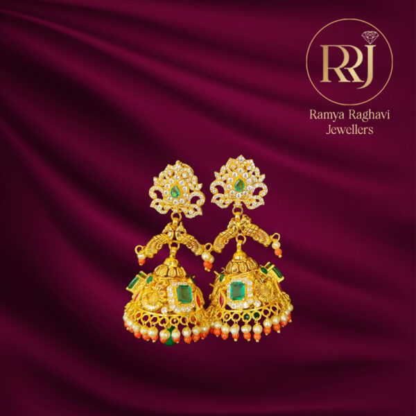Intricate Peacock Gold Earrings