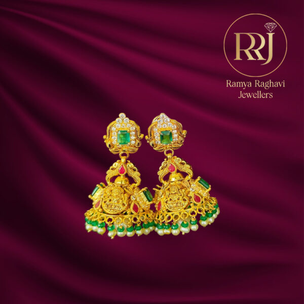 Temple Design Gold Earrings