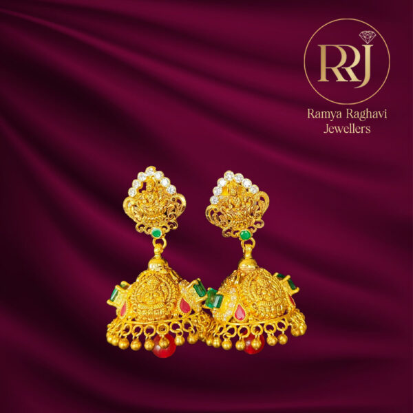 Temple Lakshmi Gold Earrings