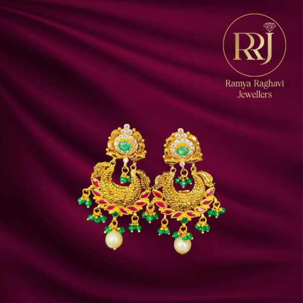 Traditional Chandbali Gold Earrings